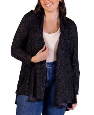 Plus Size Open Front Long Sleeve Cardigan Sweater