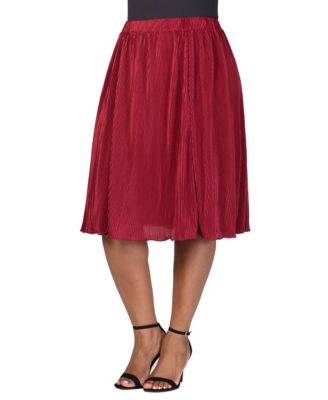 Plus Size Elastic Waistband Party Midi Skirt
