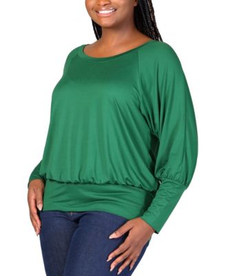 Plus Size Round Neck Banded Bottom Top