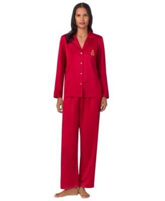 Lauren Ralph Lauren Women s Satin Notched Collar Pajama Set Macy s