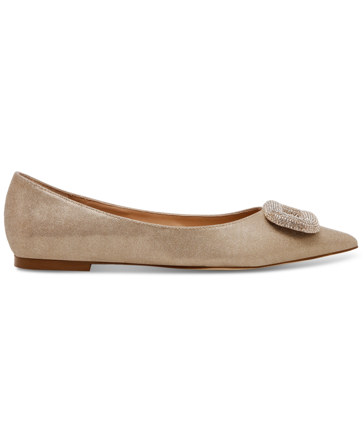 Steve Madden Tink Pointed Toe Flat In Gold Glitter