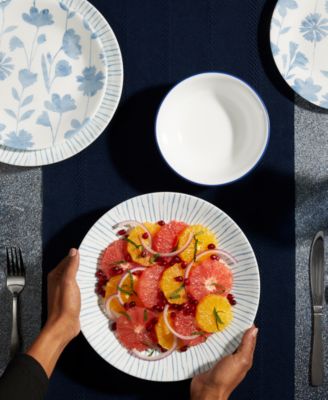 Botanical Stripes 32 Pc. Dinnerware Set, Service for 8