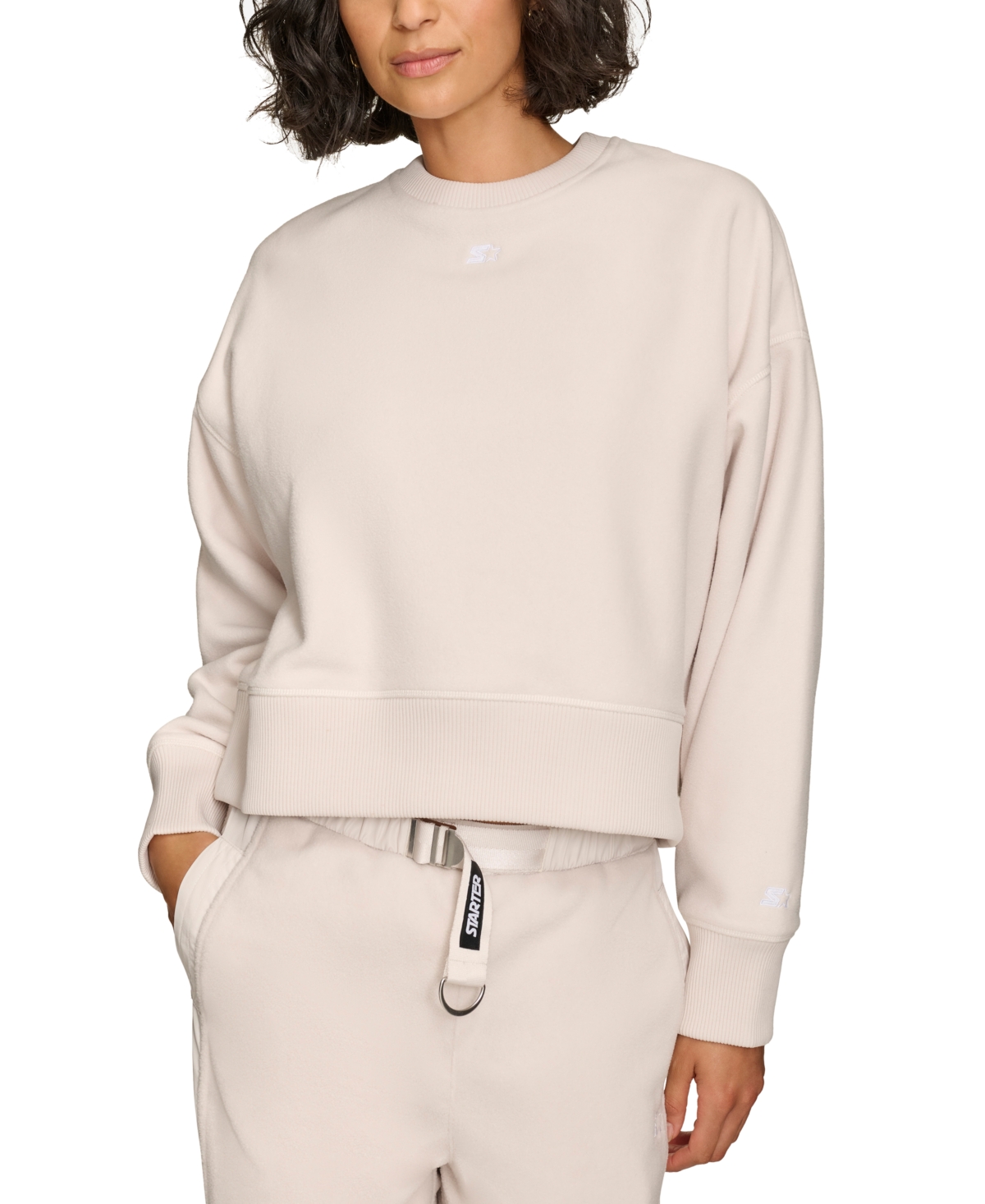 Women's Crewneck Cropped Sweatshirt - Sand