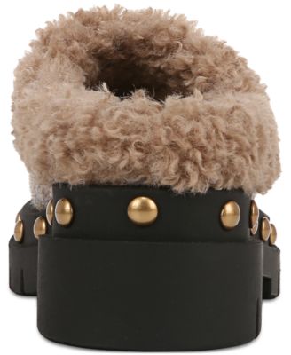 Annie Cozy Studded Slip-On Lug-Sole Clogs