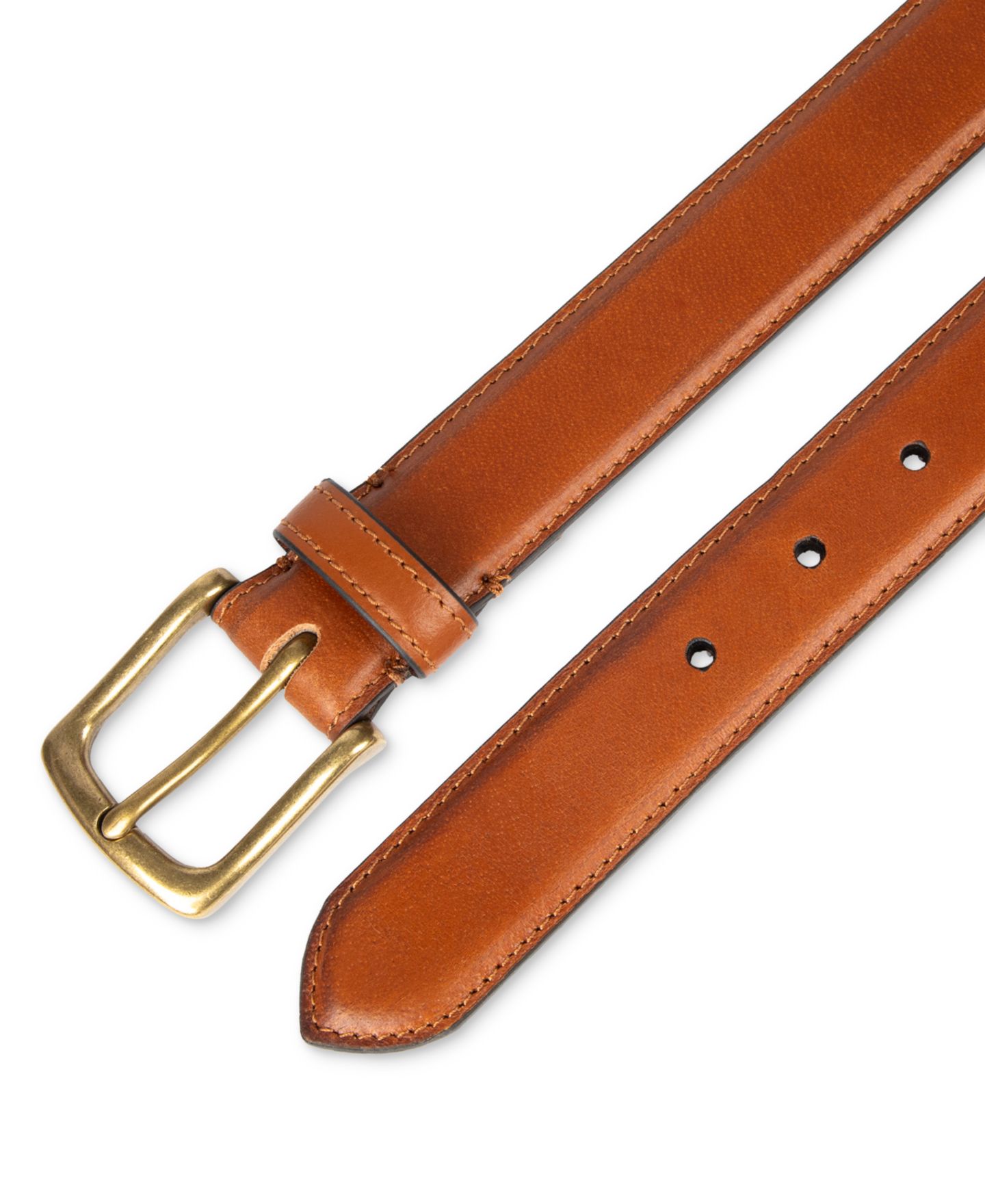 Мужской ремень Club Room Luxury Black Dress Belt, цвет: Рыжевато-коричневый — фото 3