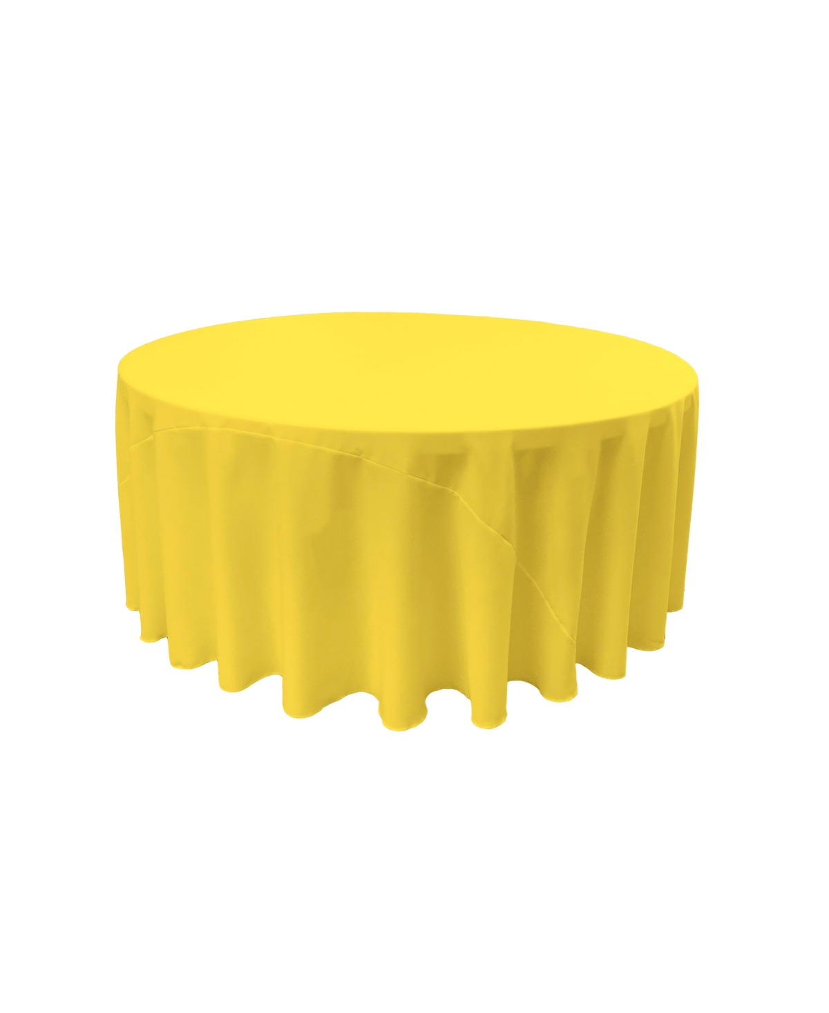 Round 108-Inch Tablecloth &#x2013; Elegant & Washable Polyester Poplin for Indoor or Outdoor Events - Yellow light