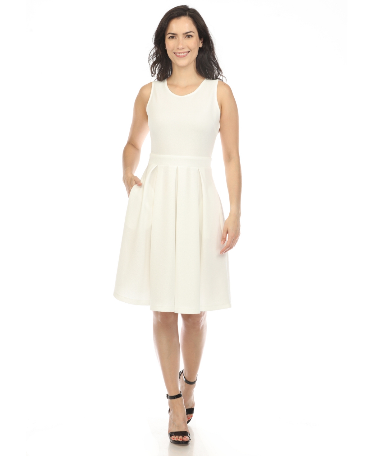 Women's Solid Fit and Flare Dress - Cotton Pink