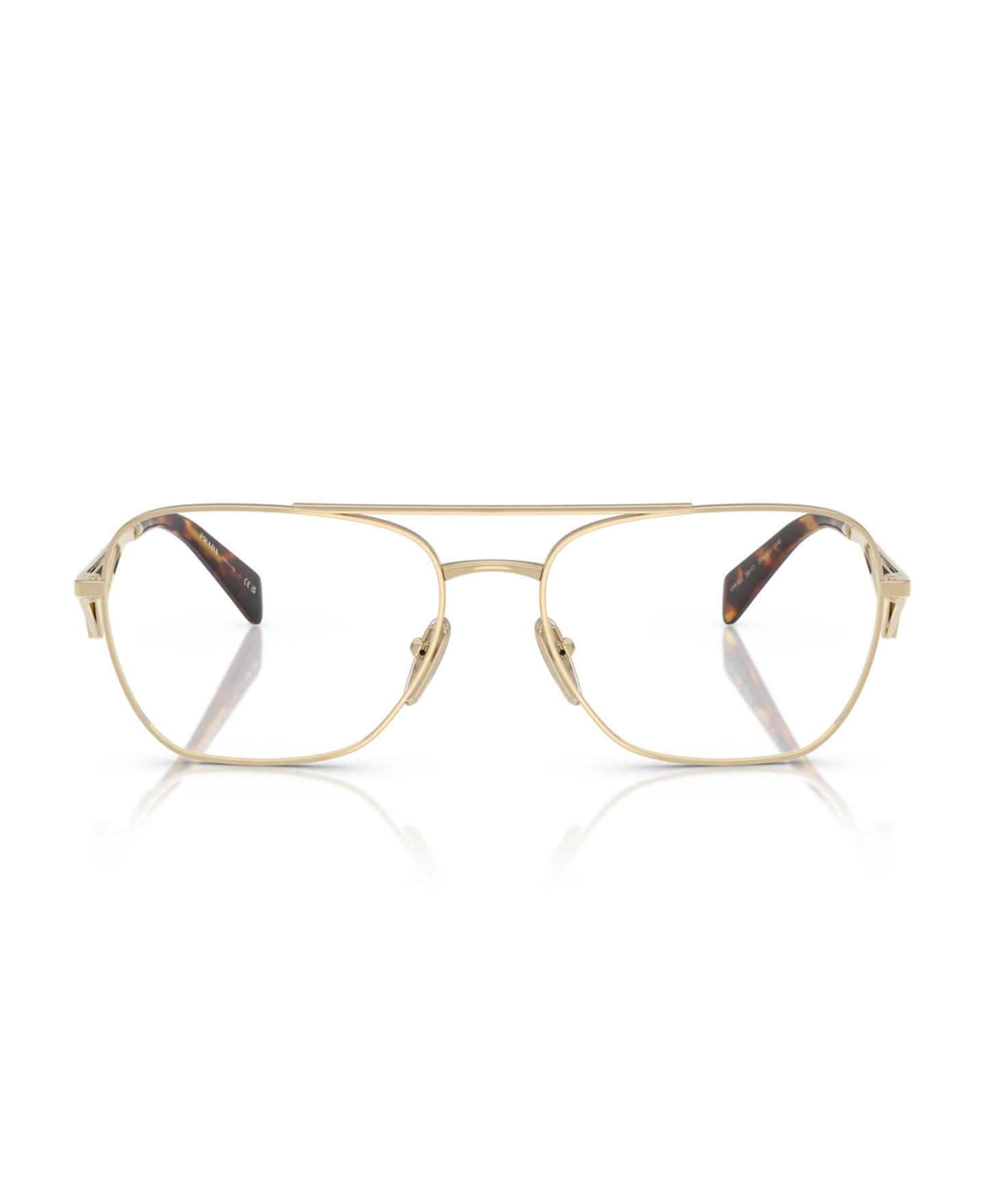 Женские очки Prada Woman Pilot/Aviator Metal PR B50V Eyeglasses, цвет: Бледный золотой — фото 3