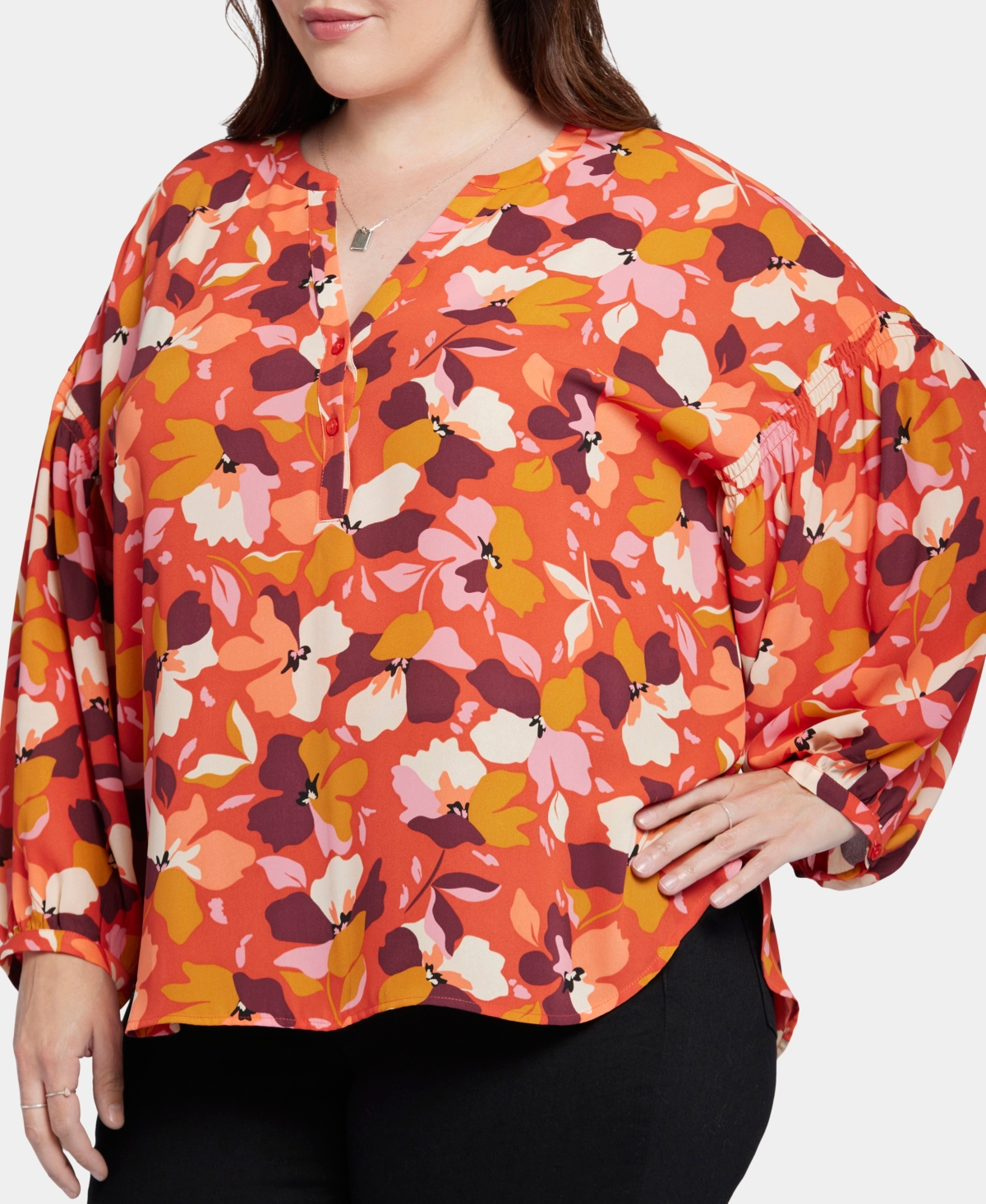 Nydj Paulina Peasant Blouse In Gingervale