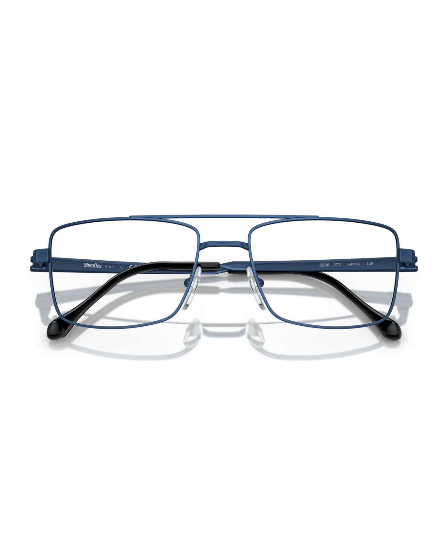 Женские очки Sferoflex Man Square Metal SF2296 Eyeglasses, цвет: Блестящий синий — фото 4