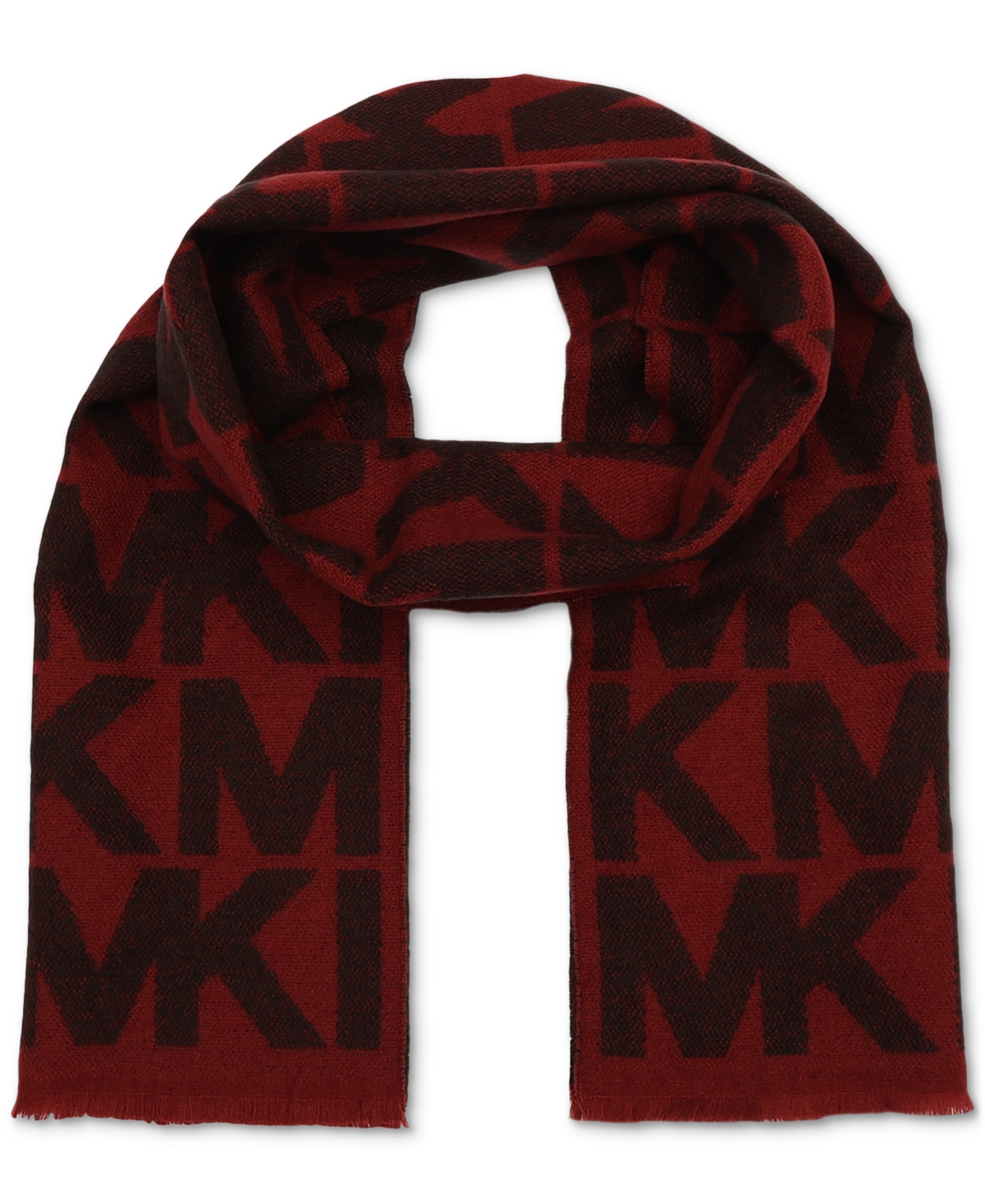 Michael Kors Men s Giant Mk Logo Scarf Deep Red Smart Closet