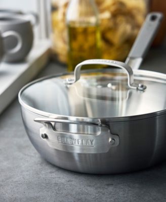 X Bobby Flay Stainless Steel 3.57-Quart Chef’s Pan with Lid