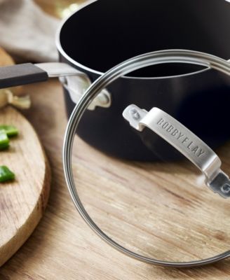 X Bobby Flay Professional Grade Ceramic Nonstick 2.53-Quart Saucepan with Lid