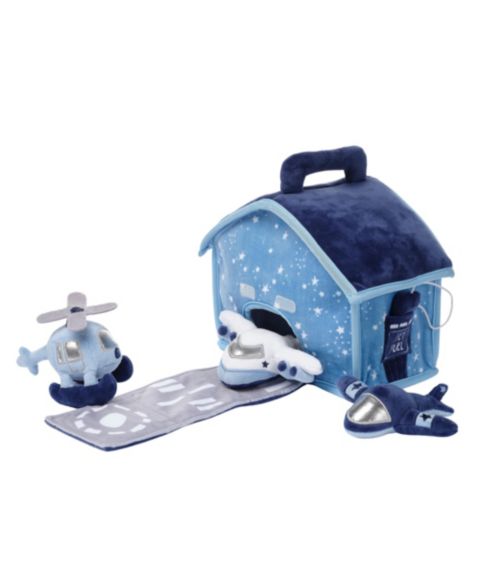 Детские игровые наборы Bedtime Originals Airplane/Airport Interactive Plush Play Set, 4-Piece Set, цвет: Синий