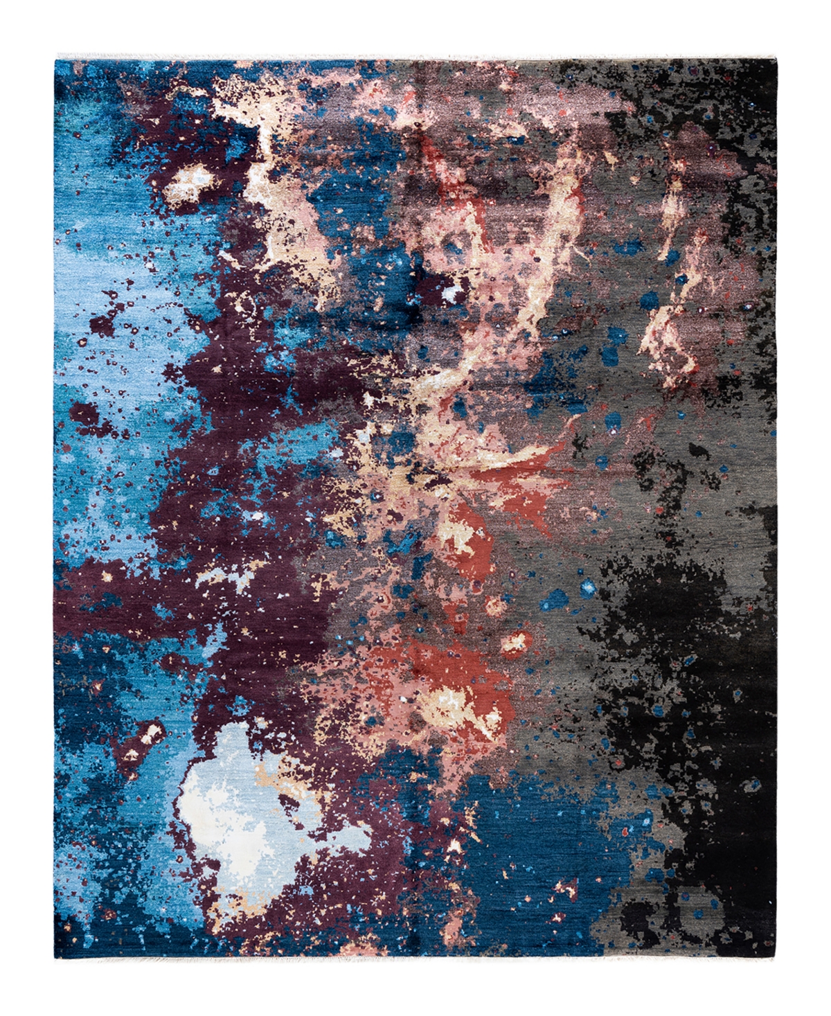 Adorn Hand Woven Rugs Indian Ooak M7422 8'2''x10'2'' Area Rug - Blue