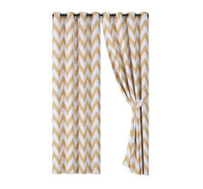 2 Pack Room Darkening Juvi Chevron Grommet Top Window Curtains With Tiebacks