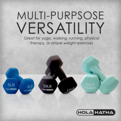 5, 10, and 15 LB Neoprene Dumbbell Free Hand Weight Set w/ Rack, Multi