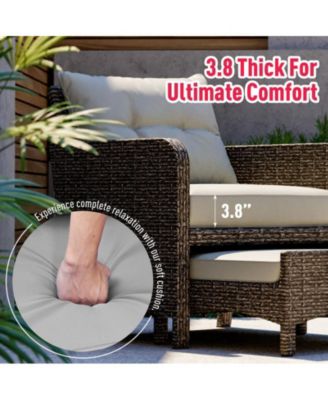 5-Piece Wicker Patio Conversation Set with Cushions