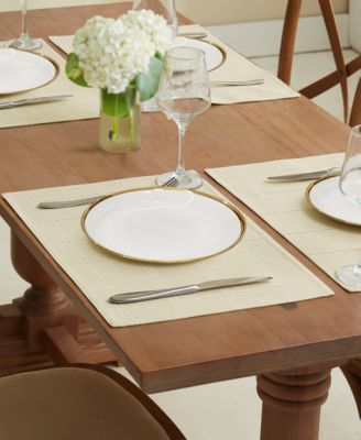Izod Chadwick Lurex Table Linens Collection In White Silver