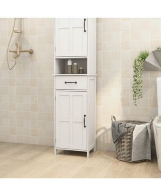 Slim Floor Cabinet with Double Doors – Space-Saving Tall Storage Unit for Small Rooms & Tight Spaces