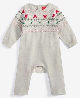 Disney - Baby Boys Christmas Mickey Mouse Sweater Coverall