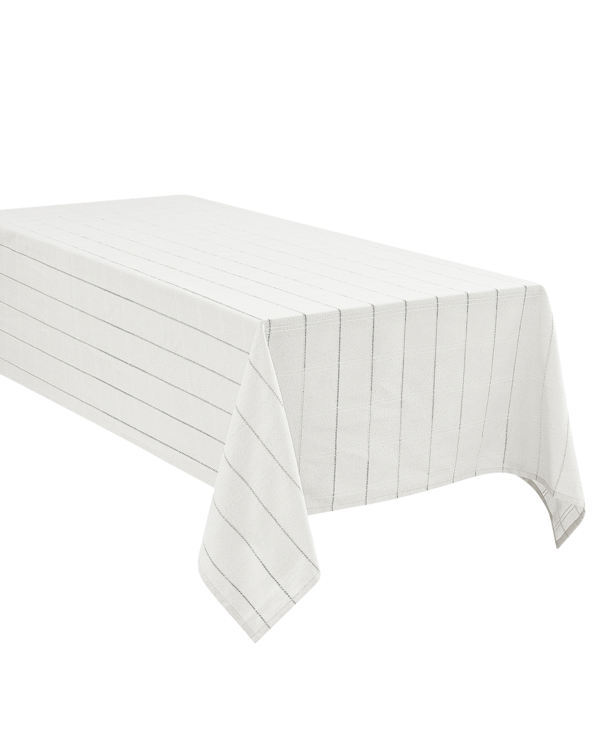 Izod Chadwick Lurex Tablecloth, 60" X 120" In White Silver