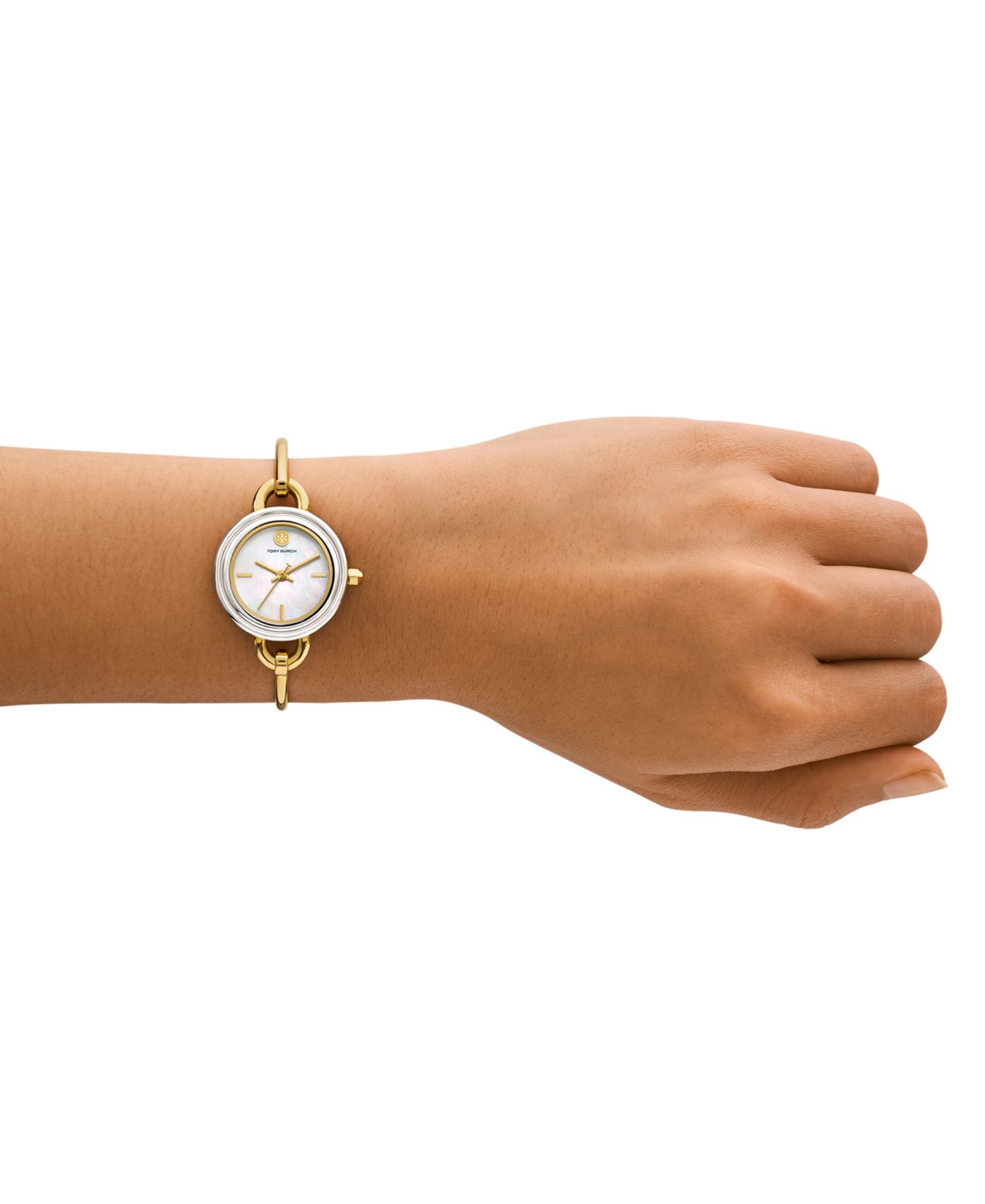 Женские часы Tory Burch The Miller Gold-Tone Stainless Steel Bangle Bracelet Watch 27mm Set — фото 4
