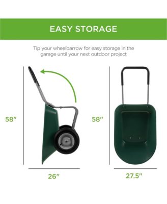 Dual-Wheel Home Wheelbarrow Yard Garden Cart for Lawn, Construction