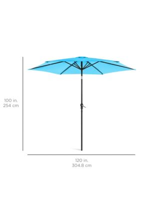 10ft Outdoor Steel Market Patio Umbrella w/ Crank, Tilt Push Button, 6 Ribs