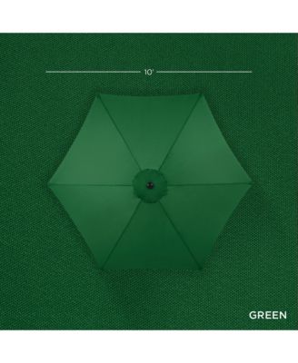 10ft Outdoor Steel Market Patio Umbrella w/ Crank, Tilt Push Button, 6 Ribs