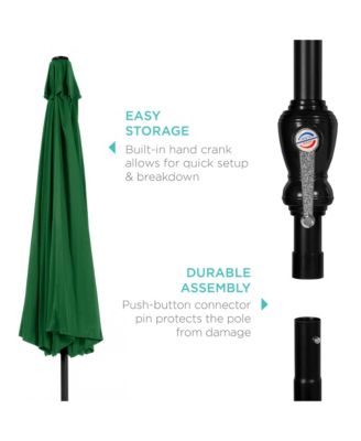 10ft Outdoor Steel Market Patio Umbrella w/ Crank, Tilt Push Button, 6 Ribs