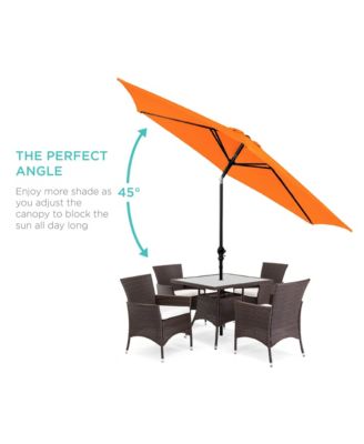 10ft Outdoor Steel Market Patio Umbrella w/ Crank, Tilt Push Button, 6 Ribs
