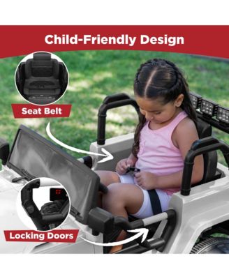 12V Kids Ride On Truck Car w/ Remote Control, Spring Suspension, Bluetooth, LED Lights