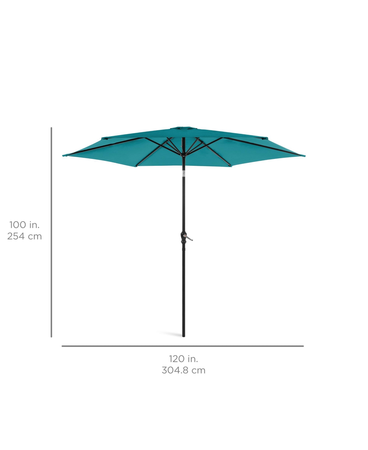 Best Choice Products 10ft Outdoor Steel Market Patio Umbrella w/ Crank, Tilt Push Button, 6 Ribs