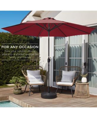 10ft Outdoor Steel Market Patio Umbrella w/ Crank, Tilt Push Button, 6 Ribs