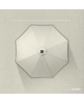 10Ft Solar LED Lighted Patio Umbrella with Tilt Adjustment and UV-Resistant Fabric