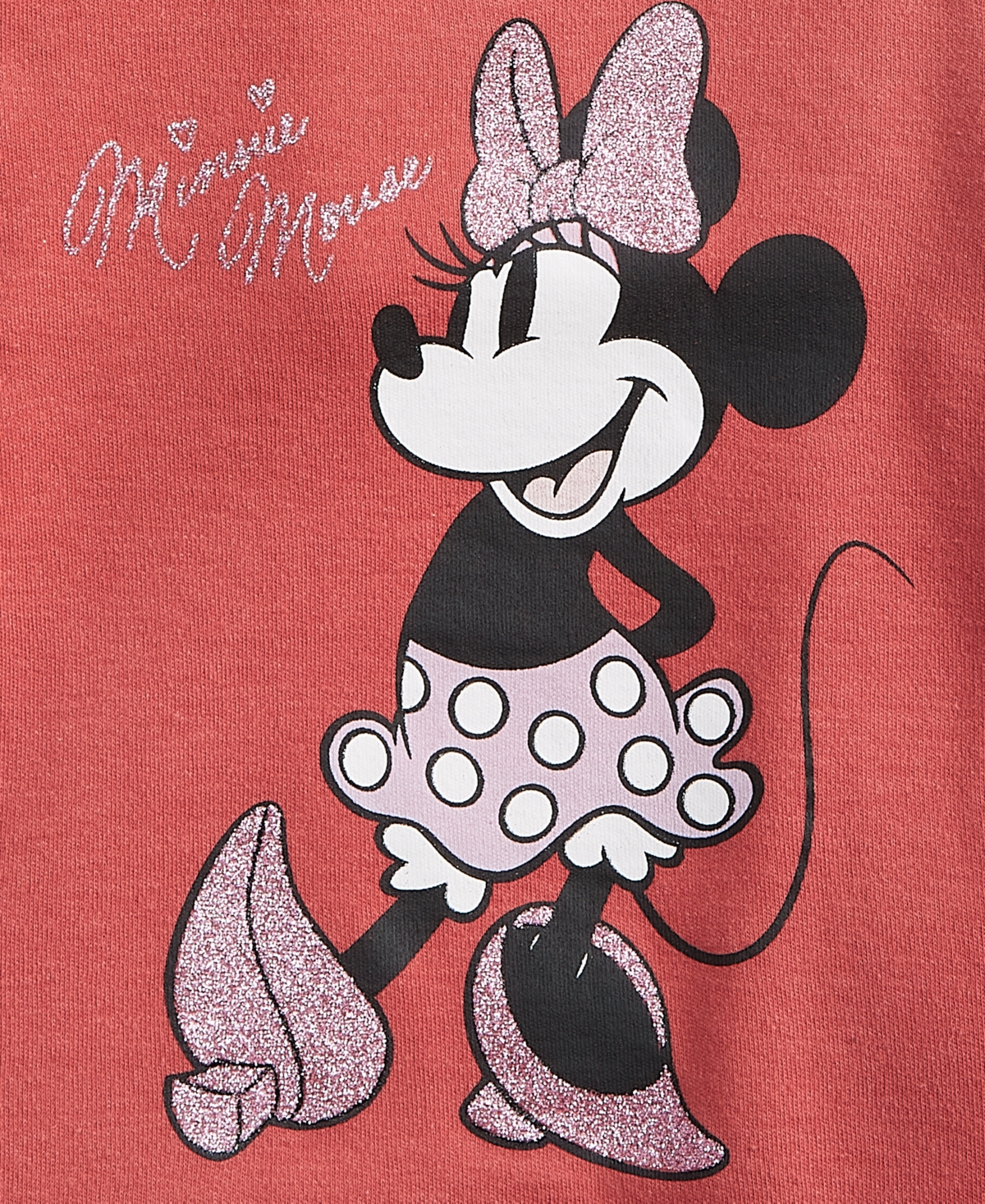 Disney Baby Girls Minnie Mouse Quilted Shirt, Bodysuit & Pants Set -Red