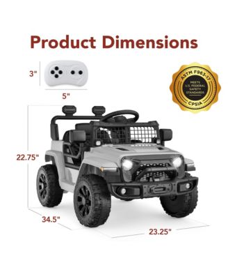 6V Kids Ride-On Truck Car w/ Parent Remote Control, 4-Wheel Suspension, LED Lights