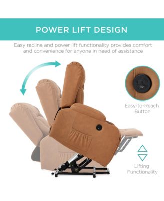  Standard Size  Faux Leather  Power Lift, Massage, Heat, USB Port, Cupholders  Recliner Chair