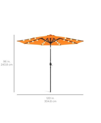 10Ft Solar LED Lighted Patio Umbrella with Tilt Adjustment and UV-Resistant Fabric
