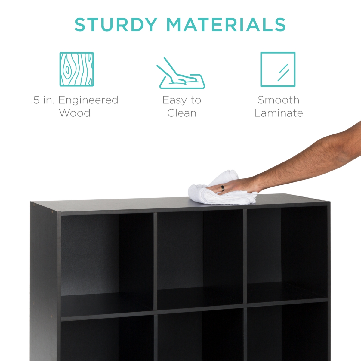 Best Choice Products 9-Cube Bookshelf, Display Storage Compartment Organizer w/ 3 Removable Back Panels