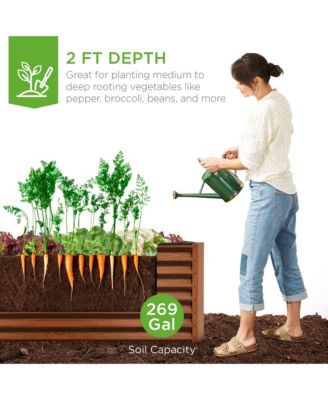 6x3x2ft Outdoor Metal Raised Garden Bed, Planter Box for Vegetables, Flowers, Herbs