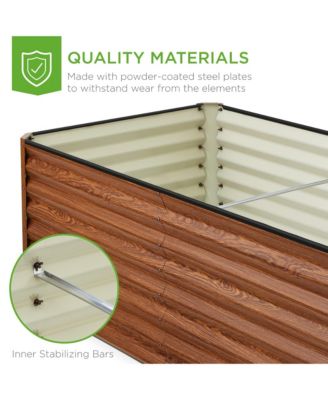 6x3x2ft Outdoor Metal Raised Garden Bed, Planter Box for Vegetables, Flowers, Herbs