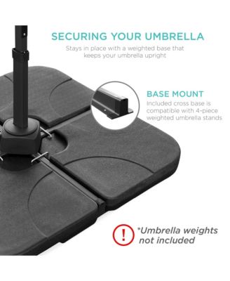 10ft 360-Degree Solar LED Lit Cantilever Patio Umbrella, Outdoor Hanging Shade