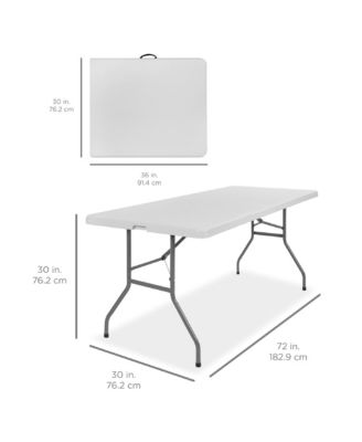 6ft Plastic Folding Table, Indoor Outdoor Heavy Duty Portable w/ Handle, Lock
