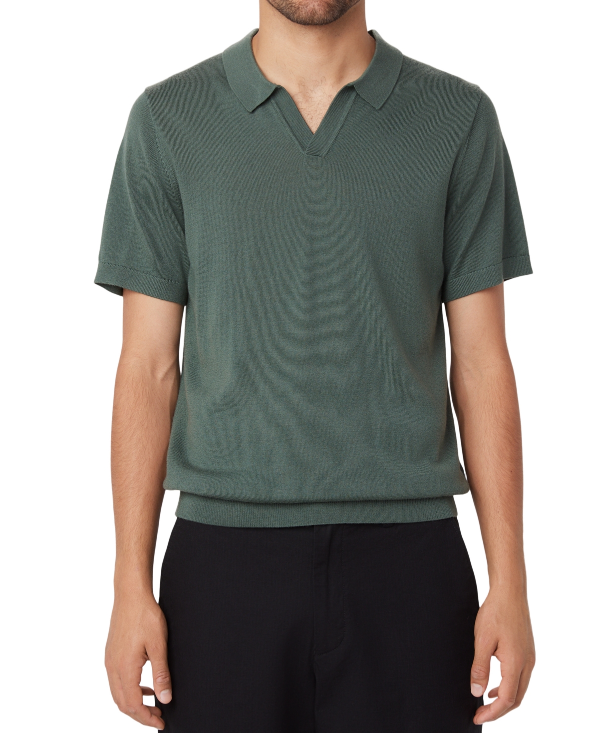 Men's Regular-Fit Sweater-Knit Merino Wool Polo Shirt - Dark Purple