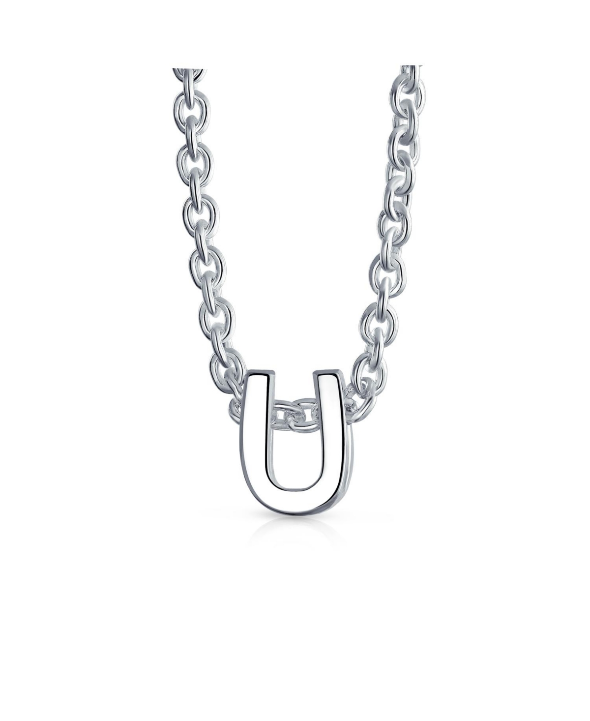 Bling Jewelry Tiny Block Letters Alphabet Pendant 925 Sterling Silver Initial Necklace For Women