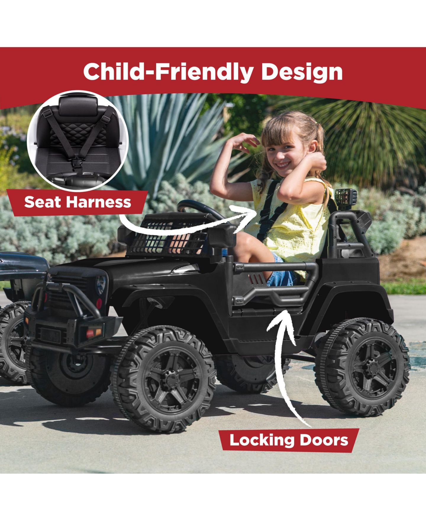 Детская игрушка Best Choice Products 12V Ride-On Truck with Parent Remote Control, Spring Suspension, Ages 3+, цвет: Чёрный — фото 6