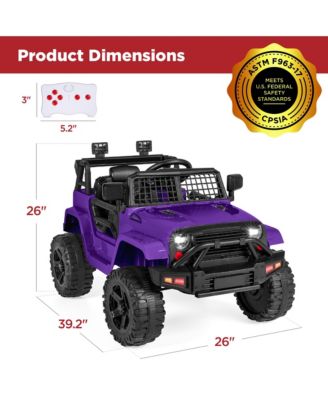 12V Kids Ride On Truck Car w/ Parent Remote Control, Spring Suspension, LED Lights
