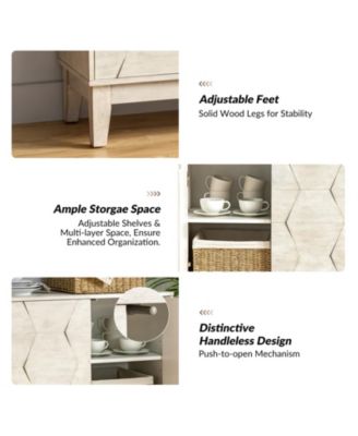 Silakan 60" 4-Doors Sideboard with Solid Wood Legs